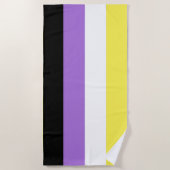 Serviette De Plage Drapeau de fierté non binaire (Devant)