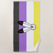 Serviette De Plage Drapeau de fierté non binaire à double esprit (Devant)