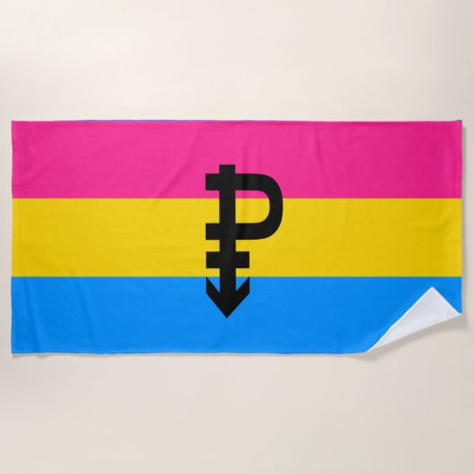 Serviette De Plage Drapeau de fierté pansexuelle (Devant)