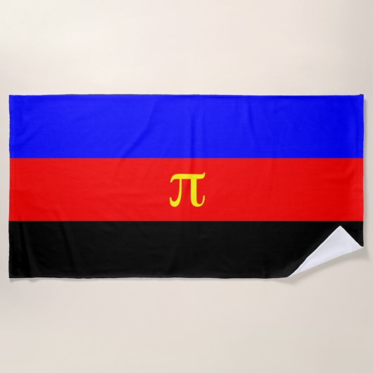 Serviette De Plage Drapeau de fierté polyamoureuse (Devant)