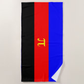 Serviette De Plage Drapeau de fierté polyamoureuse (Devant)