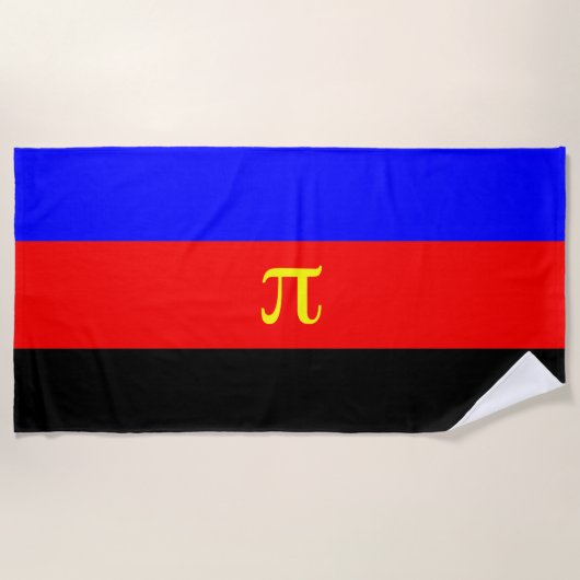 Serviette De Plage Drapeau de fierté polyamoureuse (Devant)