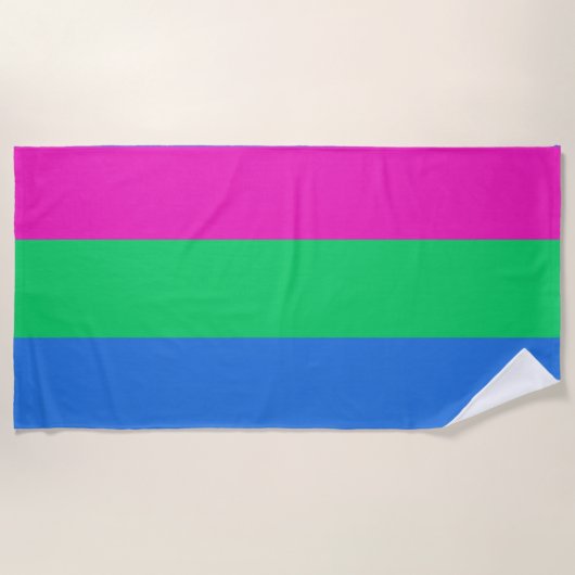 Serviette De Plage Drapeau de fierté polysexuelle (Devant)