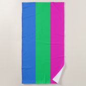 Serviette De Plage Drapeau de fierté polysexuelle (Devant)
