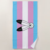 Serviette De Plage Drapeau de fierté trans bispirituel (Devant)
