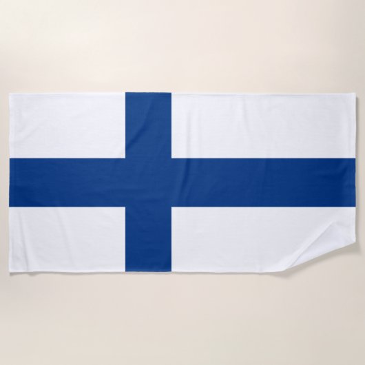 Serviette De Plage Drapeau de Finlande (Devant)