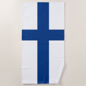 Serviette De Plage Drapeau de Finlande (Devant)