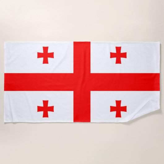 Serviette De Plage Drapeau de Géorgie (Devant)