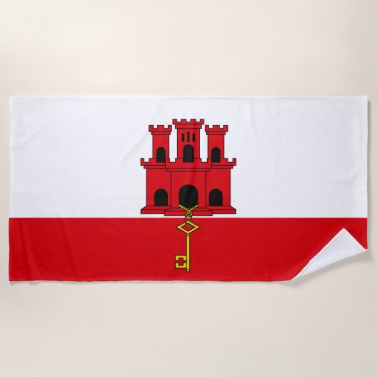 Serviette De Plage Drapeau de Gibraltar (Devant)