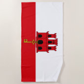 Serviette De Plage Drapeau de Gibraltar (Devant)