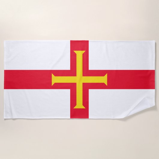 Serviette De Plage Drapeau de Guernesey (Devant)