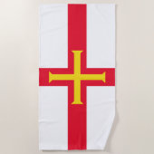 Serviette De Plage Drapeau de Guernesey (Devant)