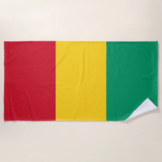 Serviette De Plage Drapeau de Guinée (Devant)