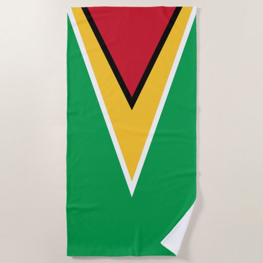 Serviette De Plage Drapeau de Guyana (Devant)