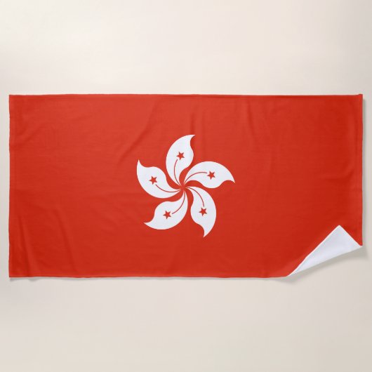 Serviette De Plage Drapeau de Hong Kong (Devant)