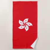 Serviette De Plage Drapeau de Hong Kong (Devant)