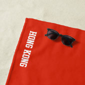 Serviette De Plage Drapeau de Hong Kong Splendide patriotique (En situation)