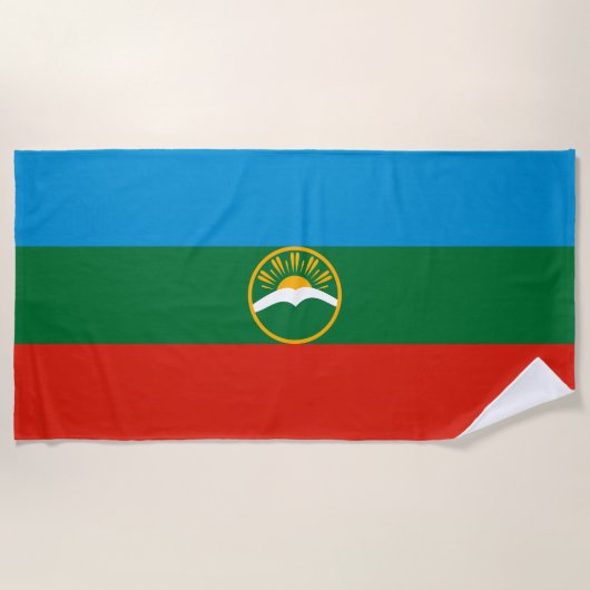Serviette De Plage Drapeau de Karatchaïévo-Tcherkessie (Devant)