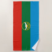 Serviette De Plage Drapeau de Karatchaïévo-Tcherkessie (Devant)