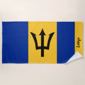 Serviette De Plage Drapeau de la Barbade (Devant)