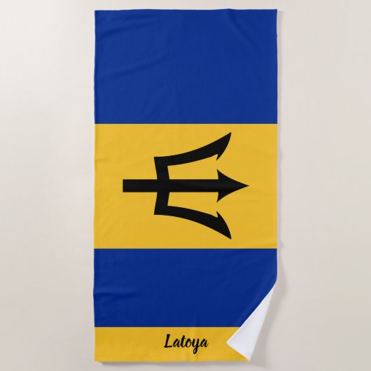 Serviette De Plage Drapeau de la Barbade (Devant)