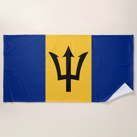 Serviette De Plage Drapeau de la Barbade (Bajan) (Devant)