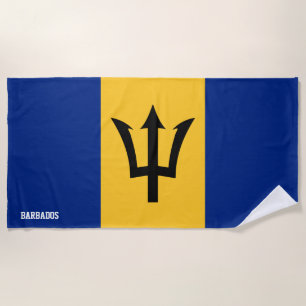 Serviette De Plage Drapeau de la Barbade Splendide patriotique