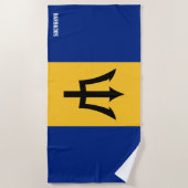 Serviette De Plage Drapeau de la Barbade Splendide patriotique (Devant)