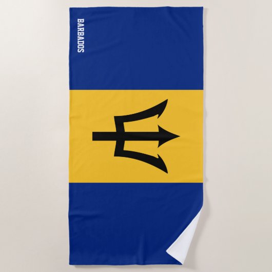 Serviette De Plage Drapeau de la Barbade Splendide patriotique (Devant)