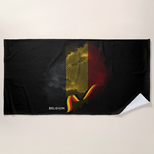 Serviette De Plage Drapeau de la Belgique (Devant)