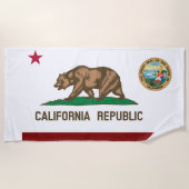 Serviette De Plage Drapeau de la Californie (Devant)