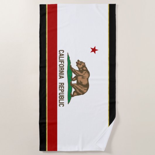 Serviette De Plage Drapeau de la Californie (Devant)