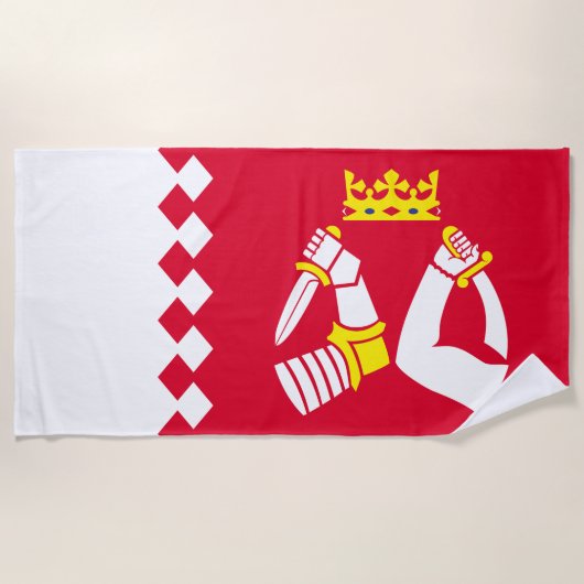 Serviette De Plage Drapeau de la Carélie du Nord (Devant)