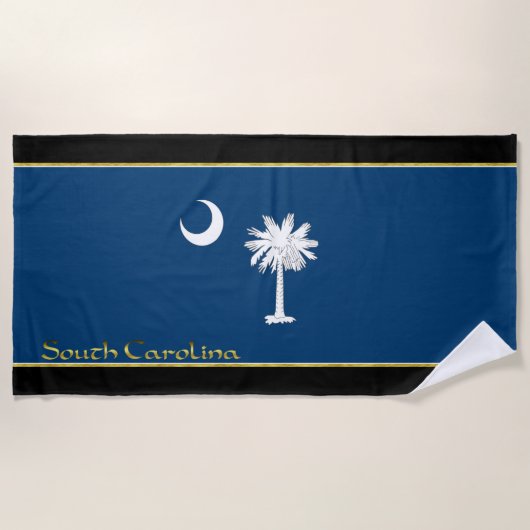 Serviette De Plage Drapeau de la Caroline du Sud (Devant)