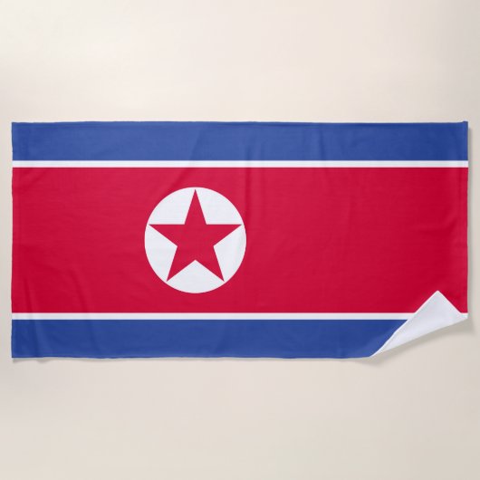 Serviette De Plage Drapeau de la Corée du Nord (Devant)