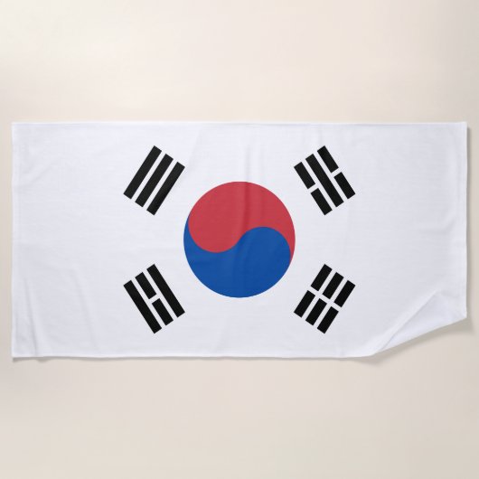 Serviette De Plage Drapeau de la Corée du Sud (Devant)