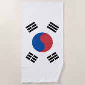 Serviette De Plage Drapeau de la Corée du Sud (Devant)