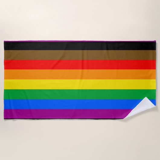 Serviette De Plage Drapeau de la fierté arc-en-ciel de Philly (Devant)