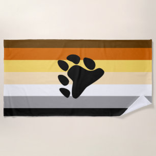 Serviette De Plage Drapeau de la fierté de l'ours avec patte