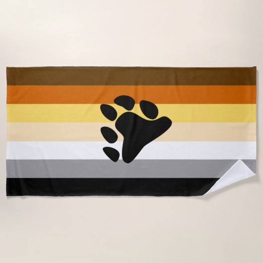 Serviette De Plage Drapeau de la fierté de l'ours avec paw (Devant)