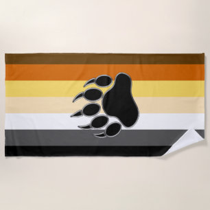 Serviette De Plage Drapeau de la fierté de l'ours gris Bear Paw