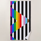 Serviette De Plage Drapeau de la fierté de progrès d'allié (Devant)