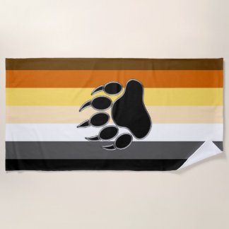 Serviette De Plage Drapeau de la fierté des ours gays Patte d'ours