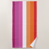 Serviette De Plage Drapeau de la fierté lesbienne (Devant)