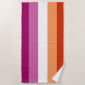 Serviette De Plage Drapeau de la fierté lesbienne (5 bandes) (Devant)