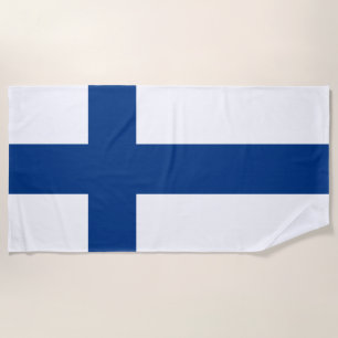 Serviette De Plage Drapeau de la Finlande Croix Bleue Suomi