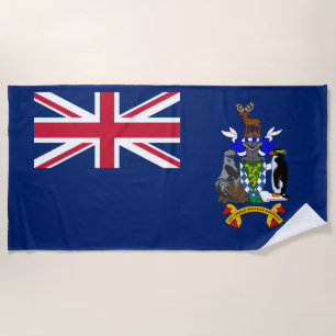 Serviette De Plage Drapeau de la Géorgie du Sud et des îles Sandwich