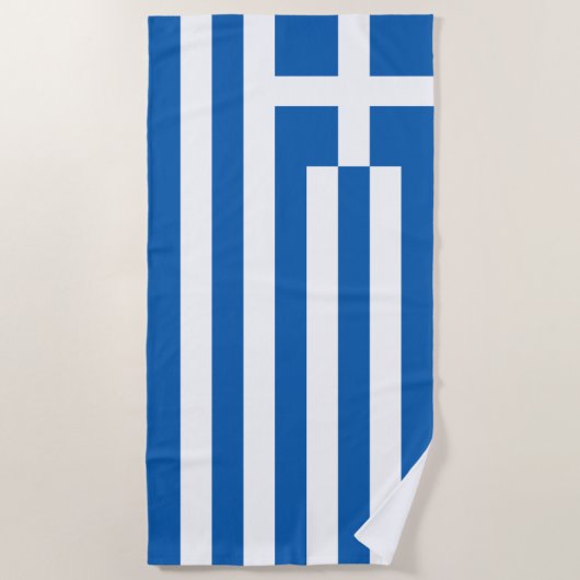 Serviette De Plage Drapeau de la Grèce (Devant)