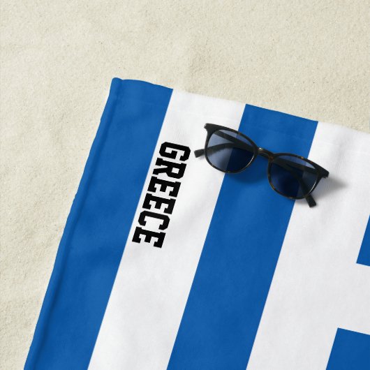 Serviette De Plage Drapeau de la Grèce Splendide patriotique (En situation)
