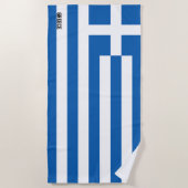 Serviette De Plage Drapeau de la Grèce Splendide patriotique (Devant)